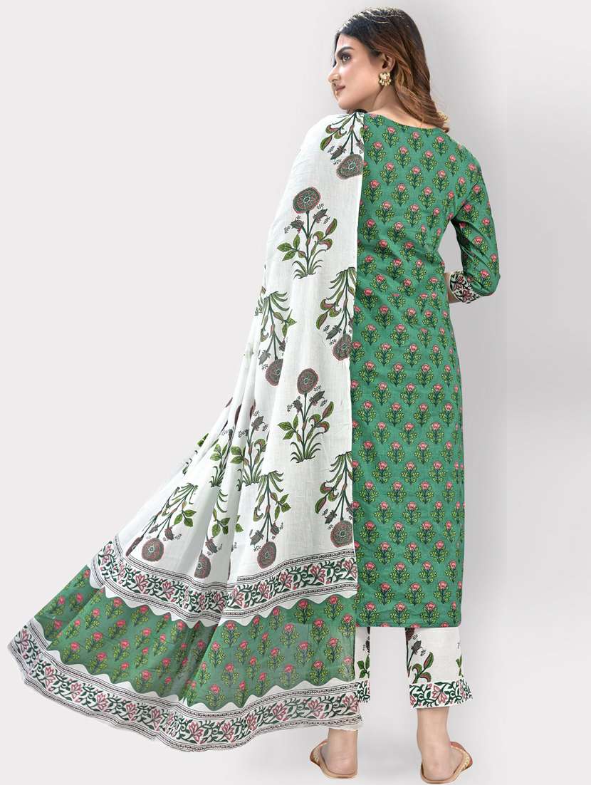 printed kurta dupatta set - 19942663 -  Standard Image - 3