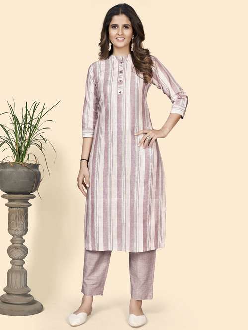 stripes kurta pant set - 19942749 -  Standard Image - 0