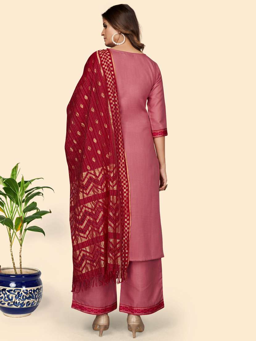 self design kurta dupatta set - 19942759 -  Standard Image - 3