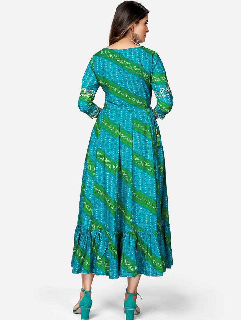 multi colored viscose anarkali kurta - 19942978 - Standard Image - 3
