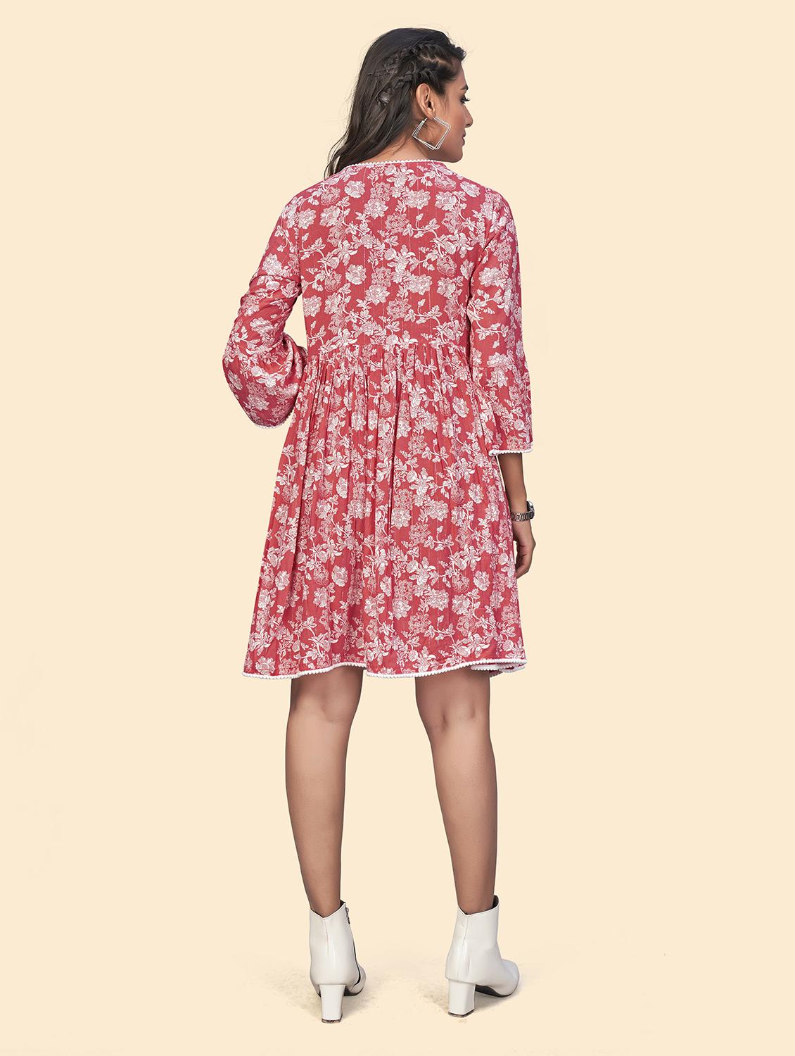 women's fit & flare floral dress - 19943280 - Standard Image - 3