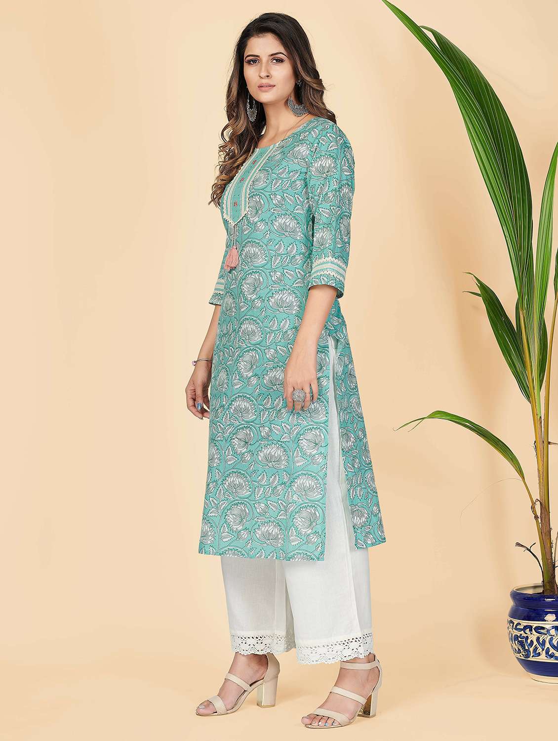 printed cotton straight kurta - 19943384 -  Standard Image - 3