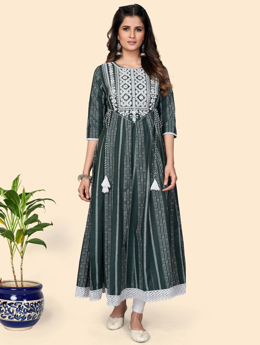 round neck printed anarkali kurta - 19943463 - Zoom Image - 0