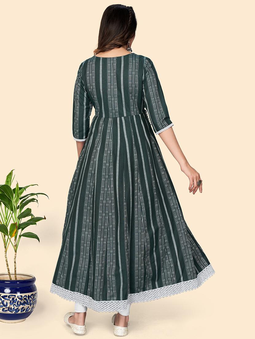 round neck printed anarkali kurta - 19943463 - Standard Image - 3
