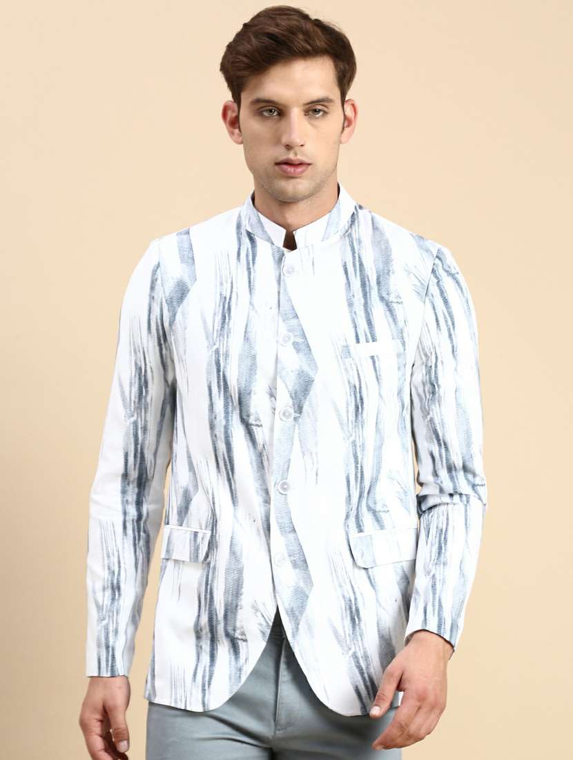 men's printed bandhgalas casual blazer - 19944321 -  Zoom Image - 0