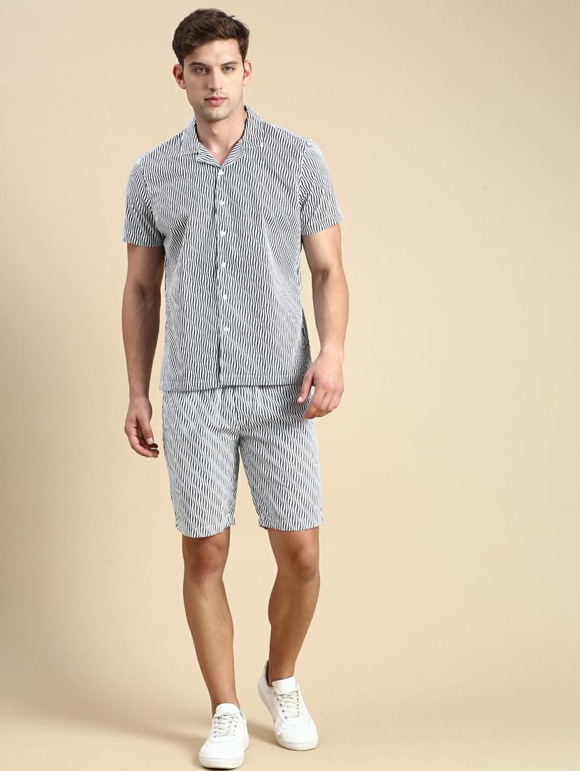 men's printed shorts co ord set