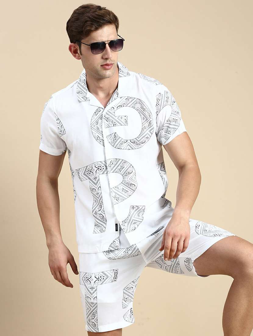 men's printed shorts co ord set - 19944437 -  Standard Image - 3