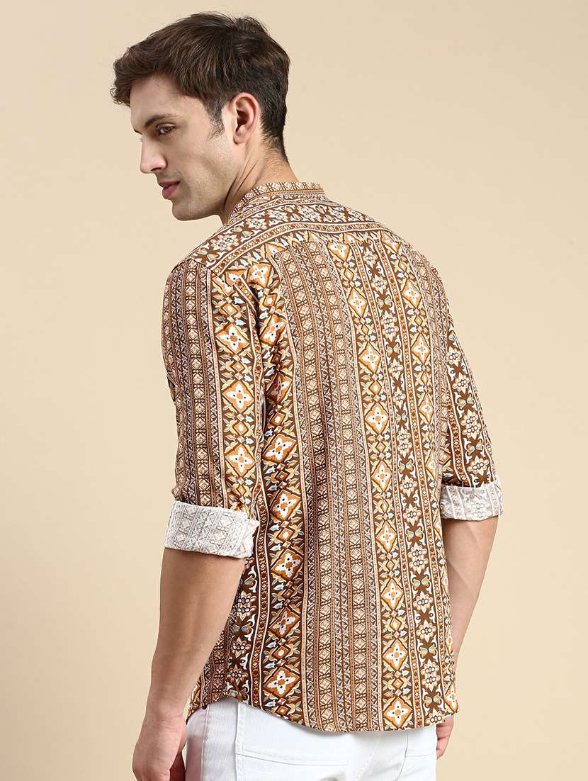 printed viscose shorts kurta - 19944456 -  Standard Image - 3