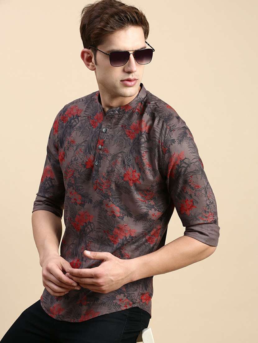 mandarin neck printed medium kurta - 19944470 -  Standard Image - 5