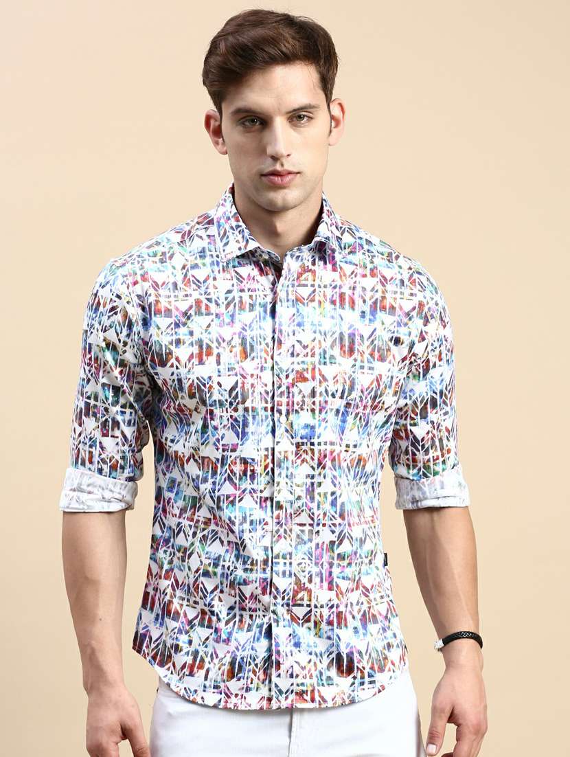 multi colored cotton casual shirt - 19944503 -  Zoom Image - 0