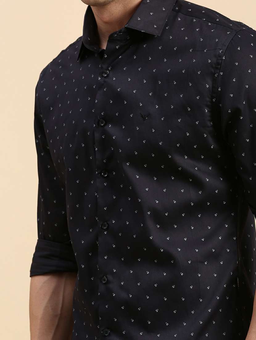 mens micro print casual shirt - 19944538 - Standard Image - 5