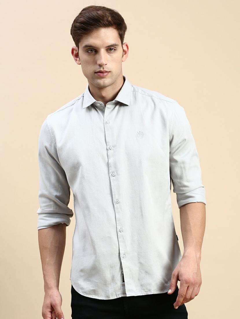 grey cotton casual shirt - 19944566 - Zoom Image - 0