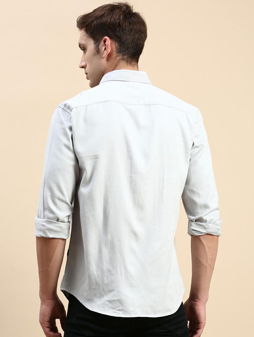 grey cotton casual shirt - 19944566 - Standard Image - 3