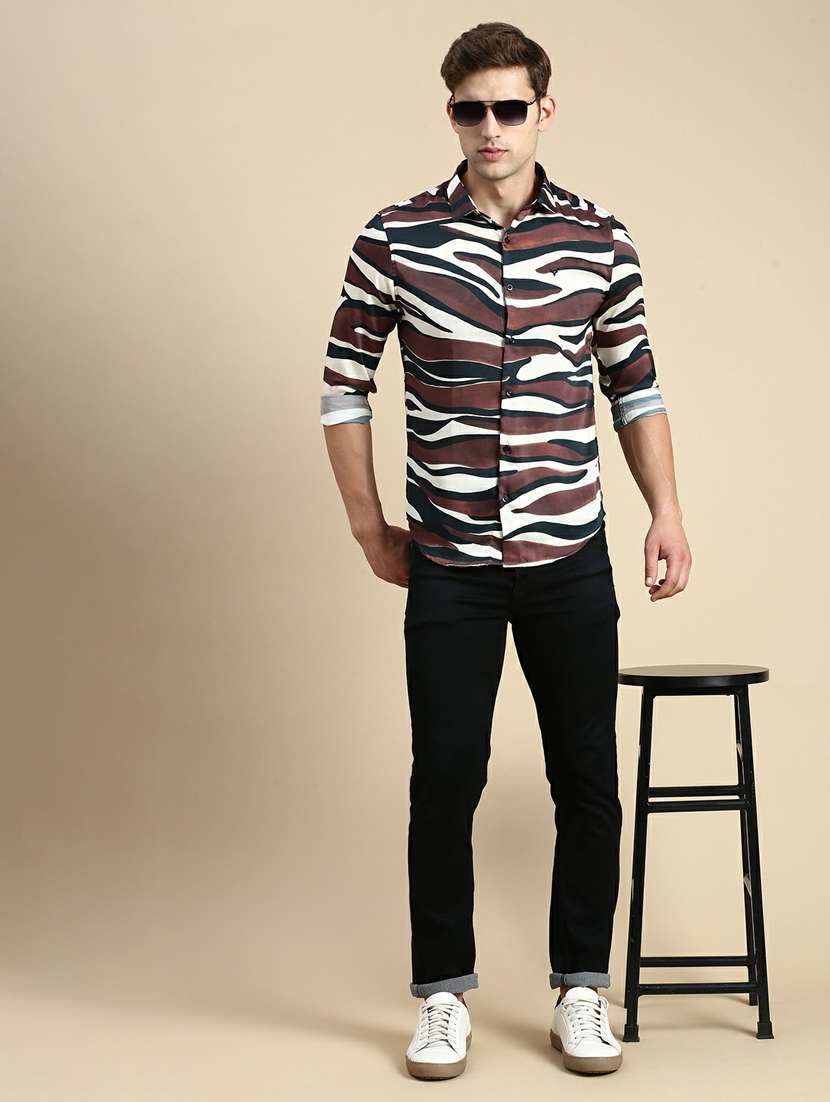 mens abstract casual shirt - 19944574 - Standard Image - 3