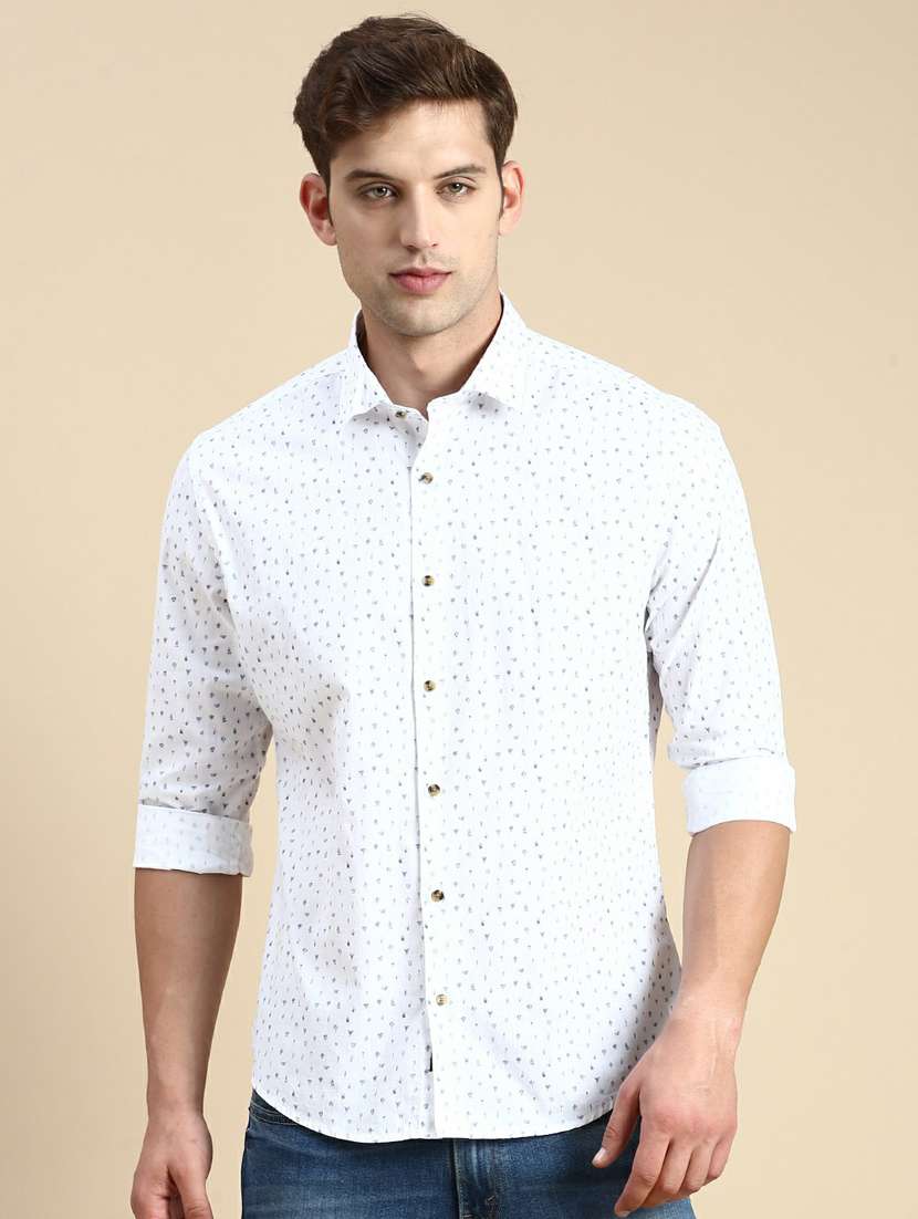mens micro print casual shirt