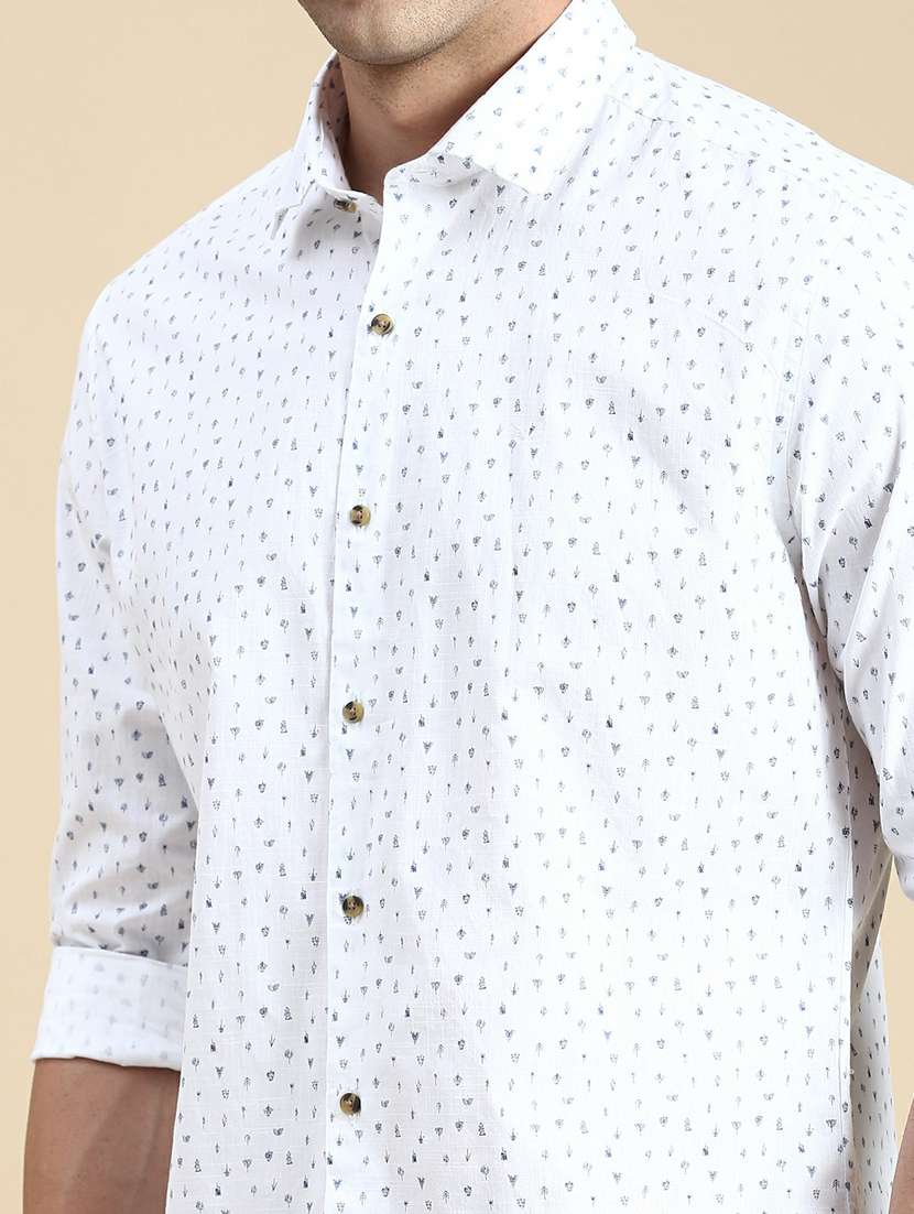 mens micro print casual shirt - 19944580 -  Standard Image - 5