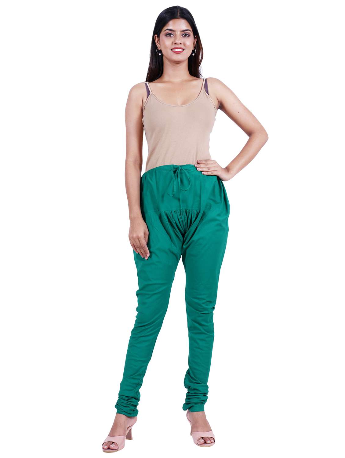 green cotton churidar - 19944693 - Standard Image - 3
