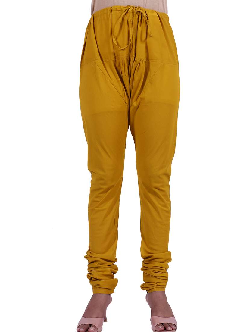 yellow cotton churidar salwars - 19944698 - Zoom Image - 0