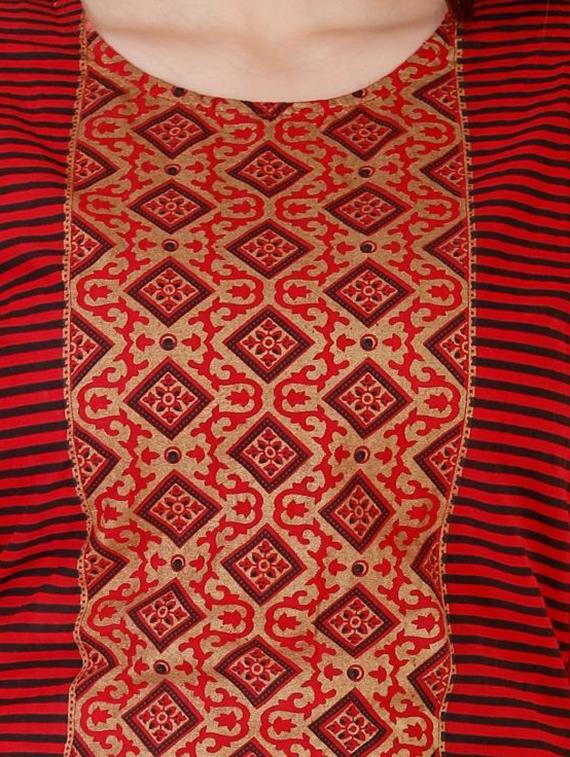 round neck printed straight kurta - 19944828 - Standard Image - 3