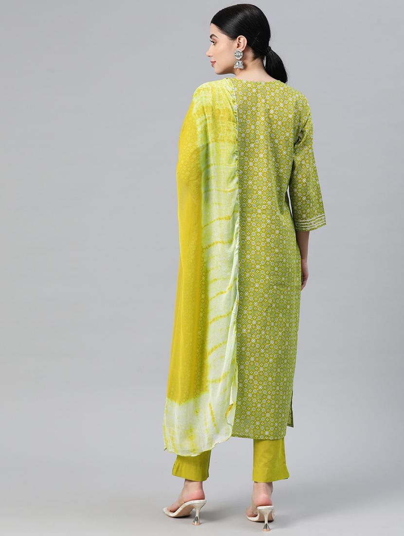 women three quarter sleeve kurta pant with dupatta set - 19944855 - Standard Image - 3