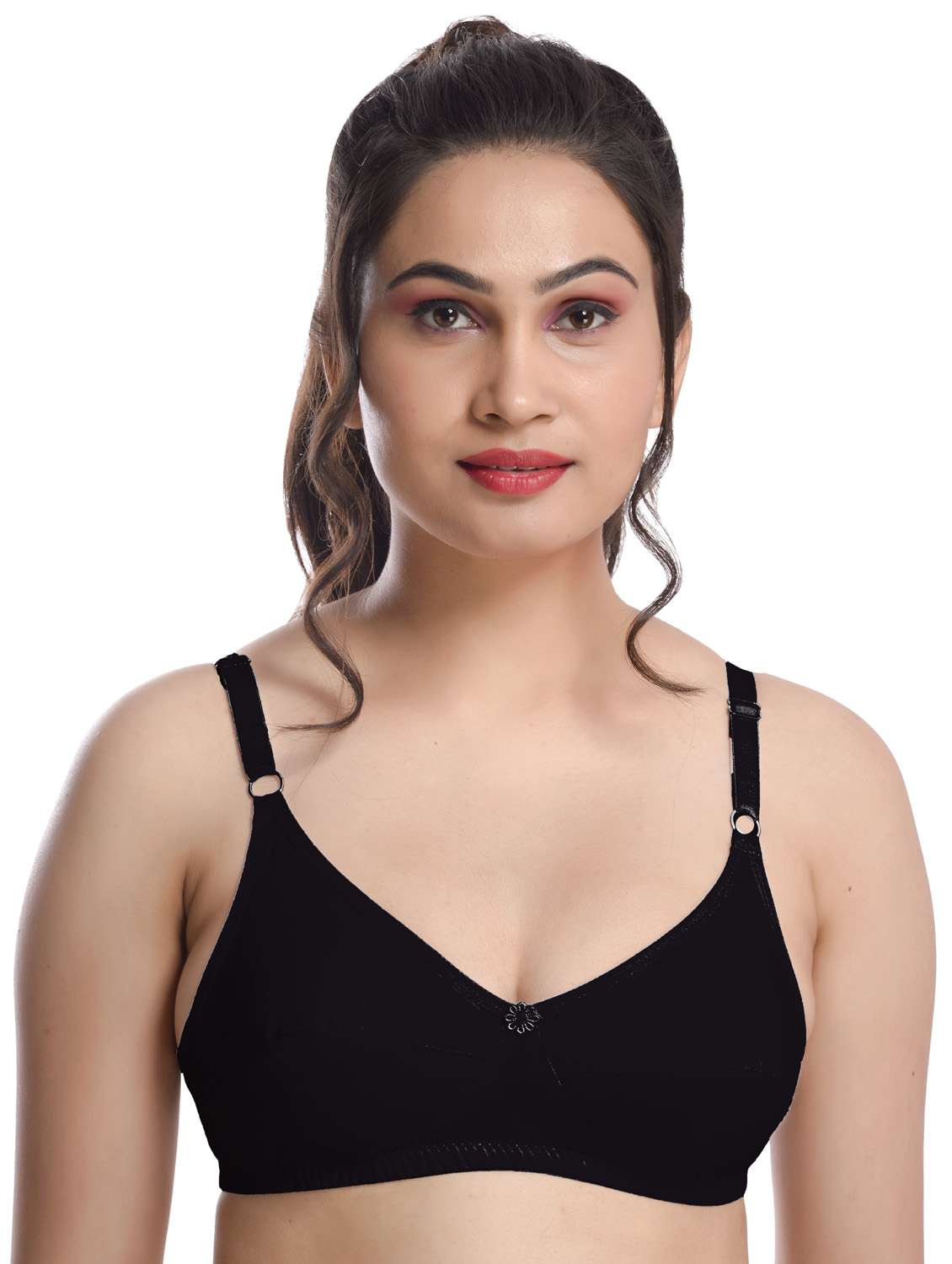 black full coverage regular bra