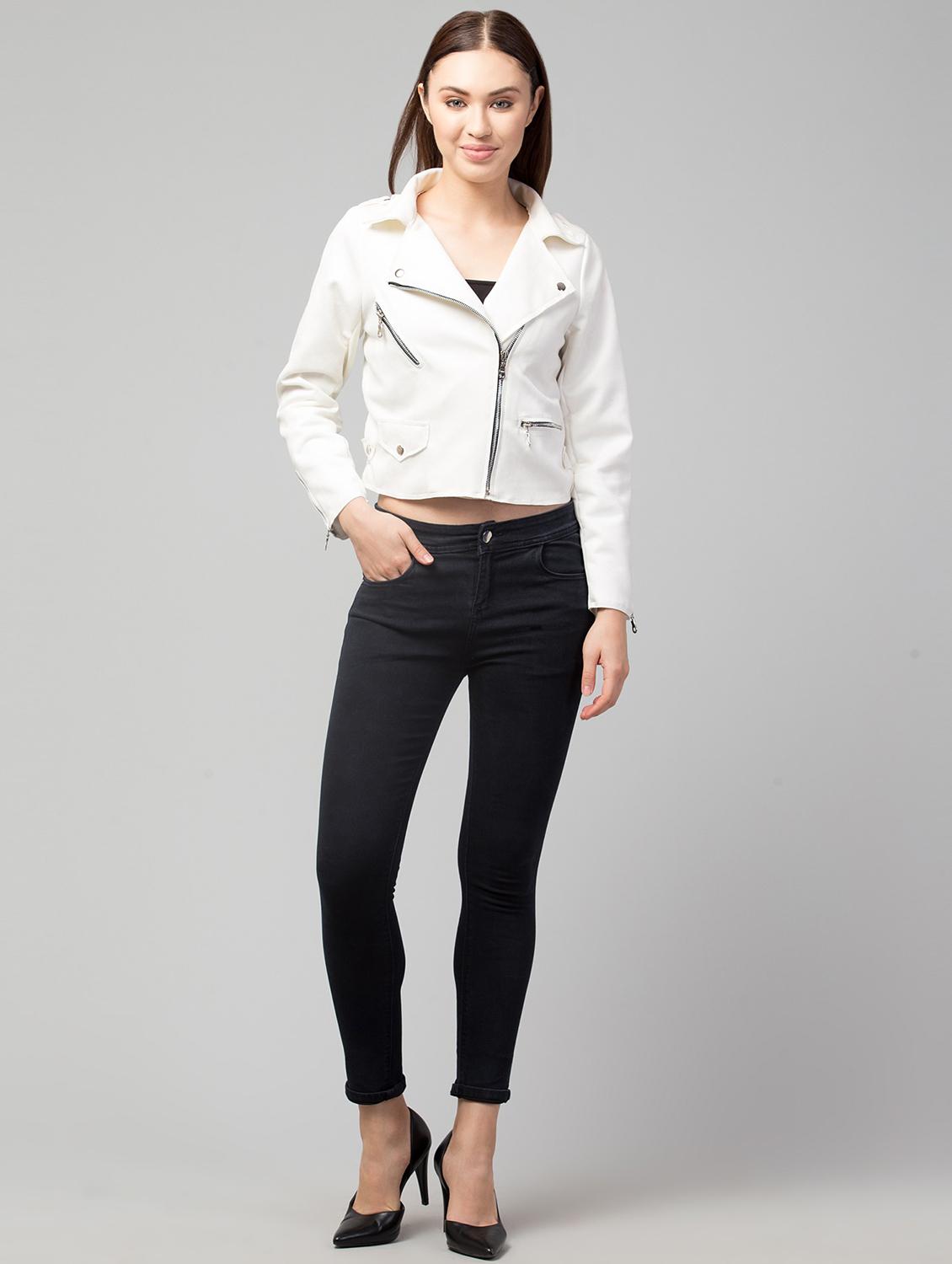 zipper solid beige regular jacket - 19945469 - Standard Image - 3