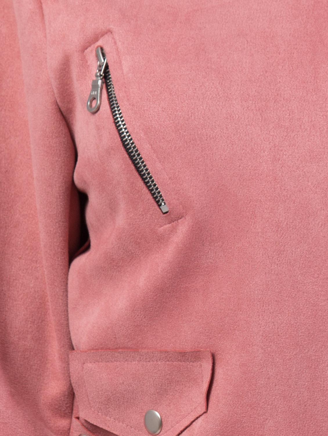 zipper solid pink regular jacket - 19945473 - Standard Image - 3