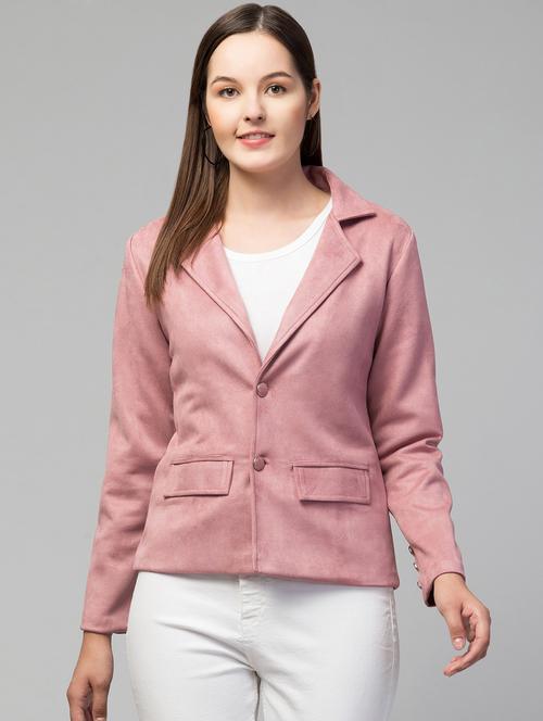pink solid regular jacket - 19945499 - Standard Image - 0
