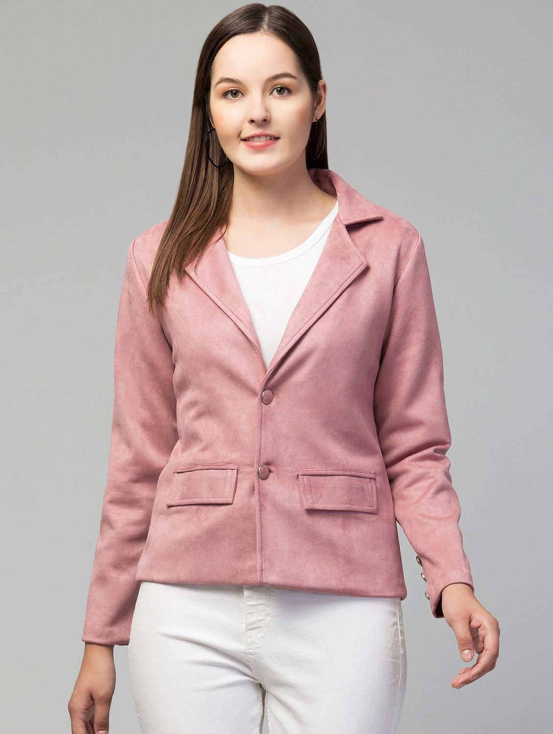 pink solid regular jacket - 19945499 - Zoom Image - 0