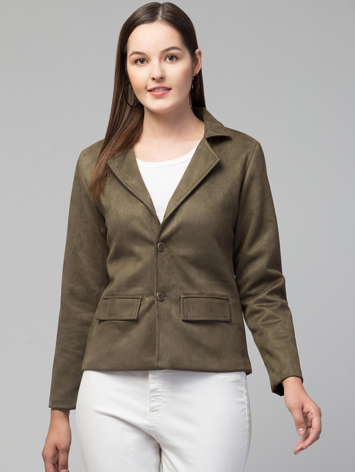 green solid regular jacket - 19945500 - Zoom Image - 0