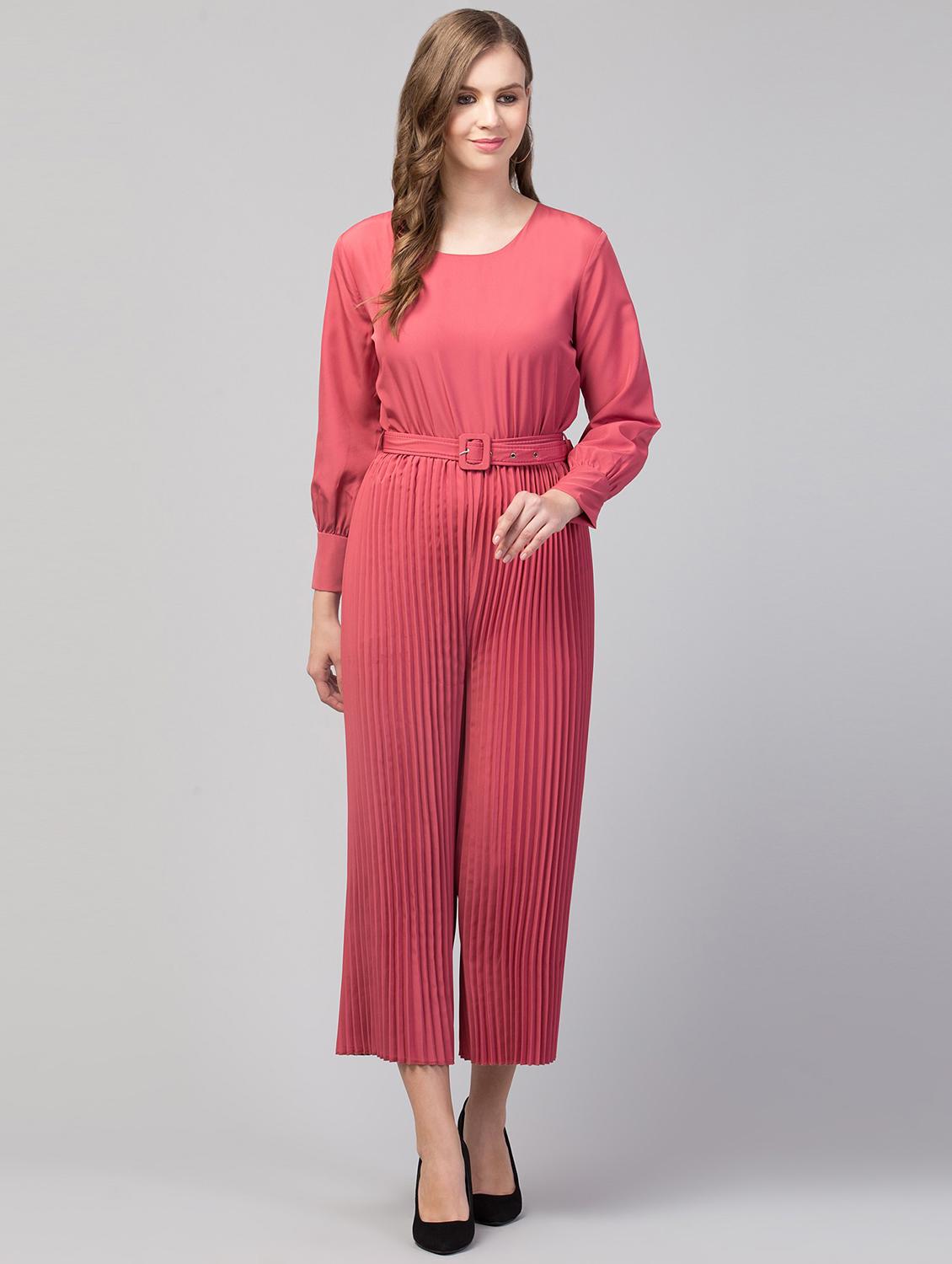 pink solid full leg jumpsuit - 19945511 - Zoom Image - 0