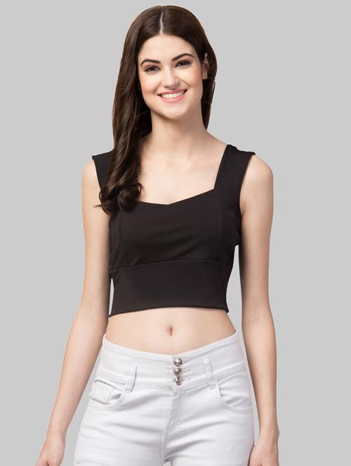 women's crop sweetheart neck top - 19945544 - Standard Image - 0