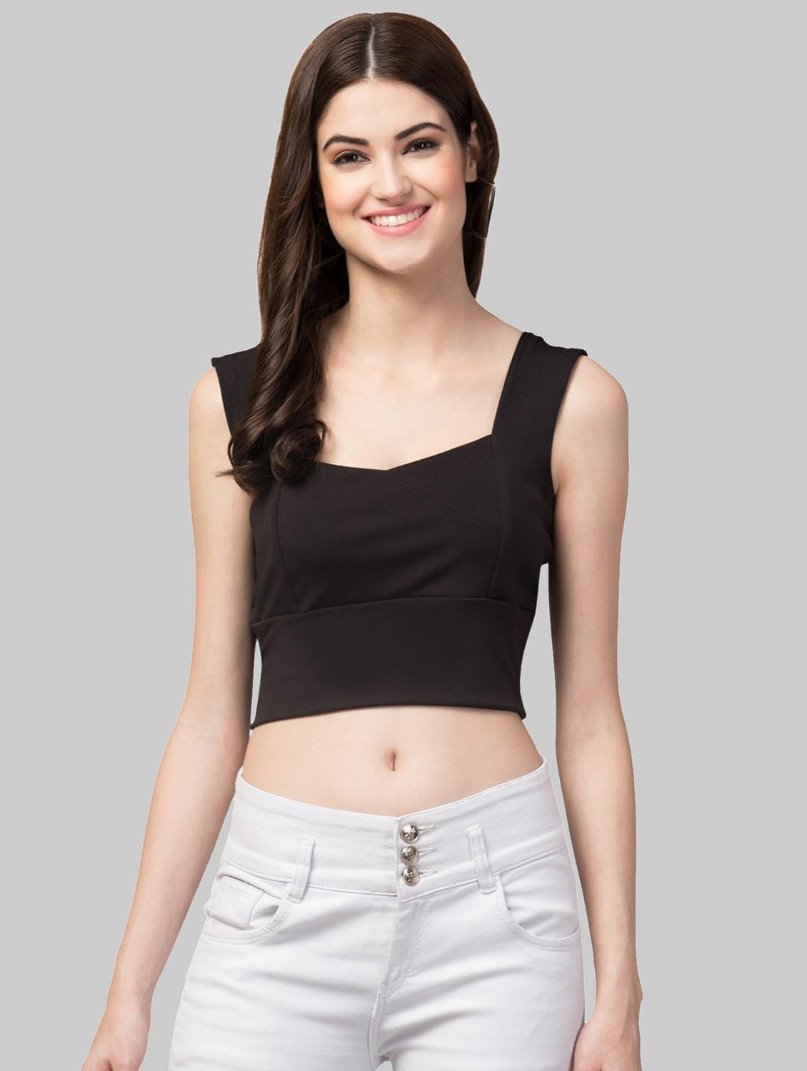 women's crop sweetheart neck top - 19945544 - Zoom Image - 0