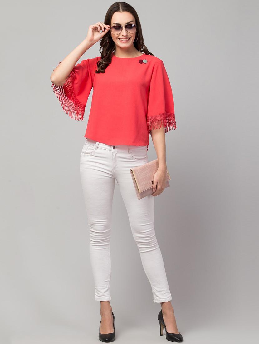 pink solid regular top - 19945568 - Standard Image - 3
