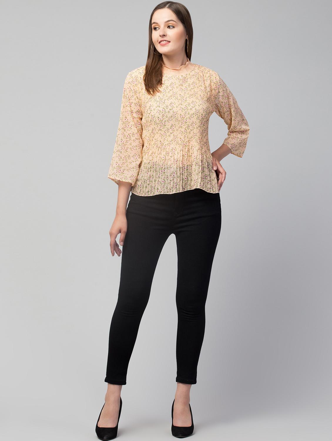 women's straight scalloped neck top - 19945632 - Standard Image - 3