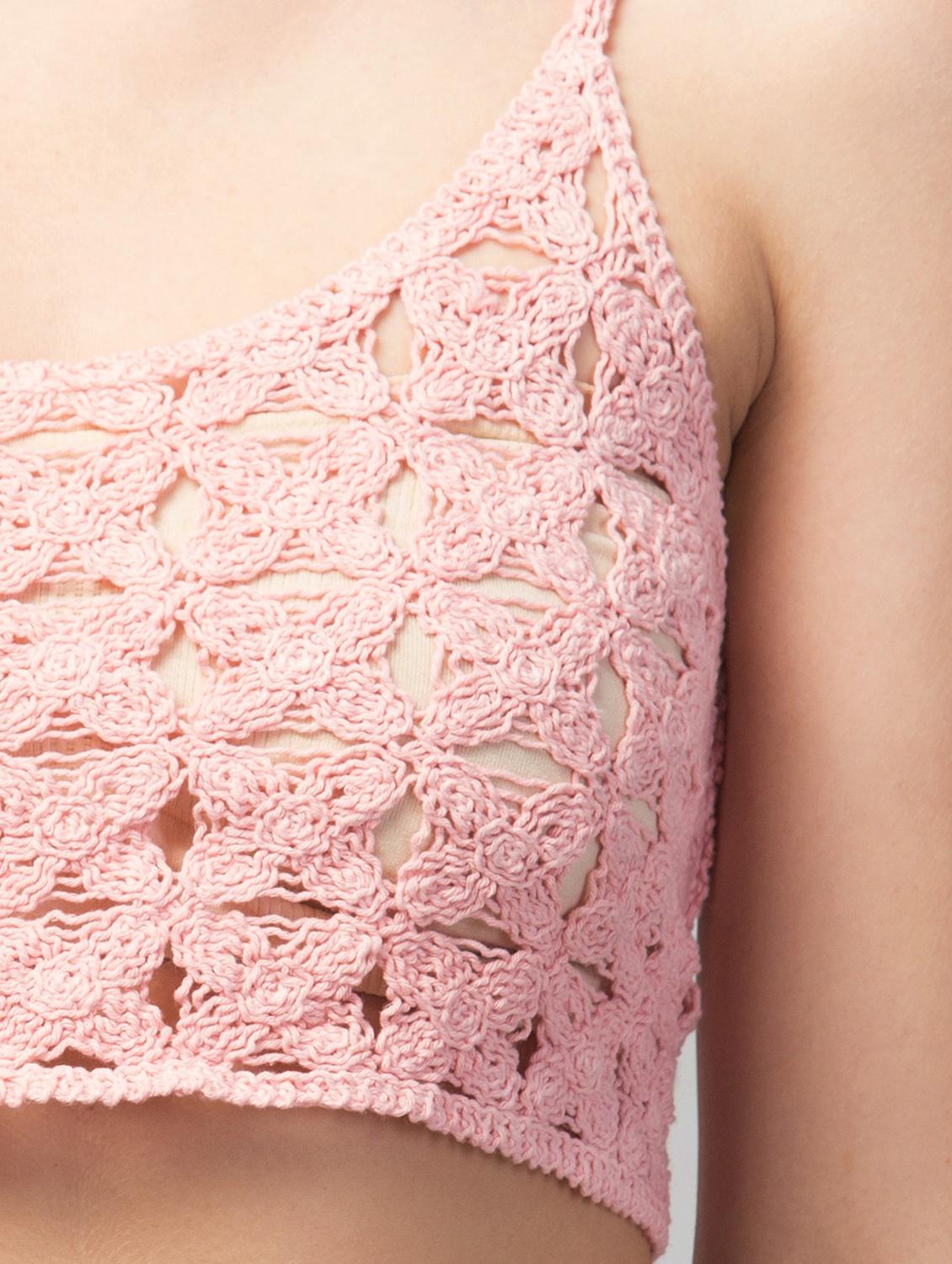 pink self design crop top - 19945641 - Standard Image - 3