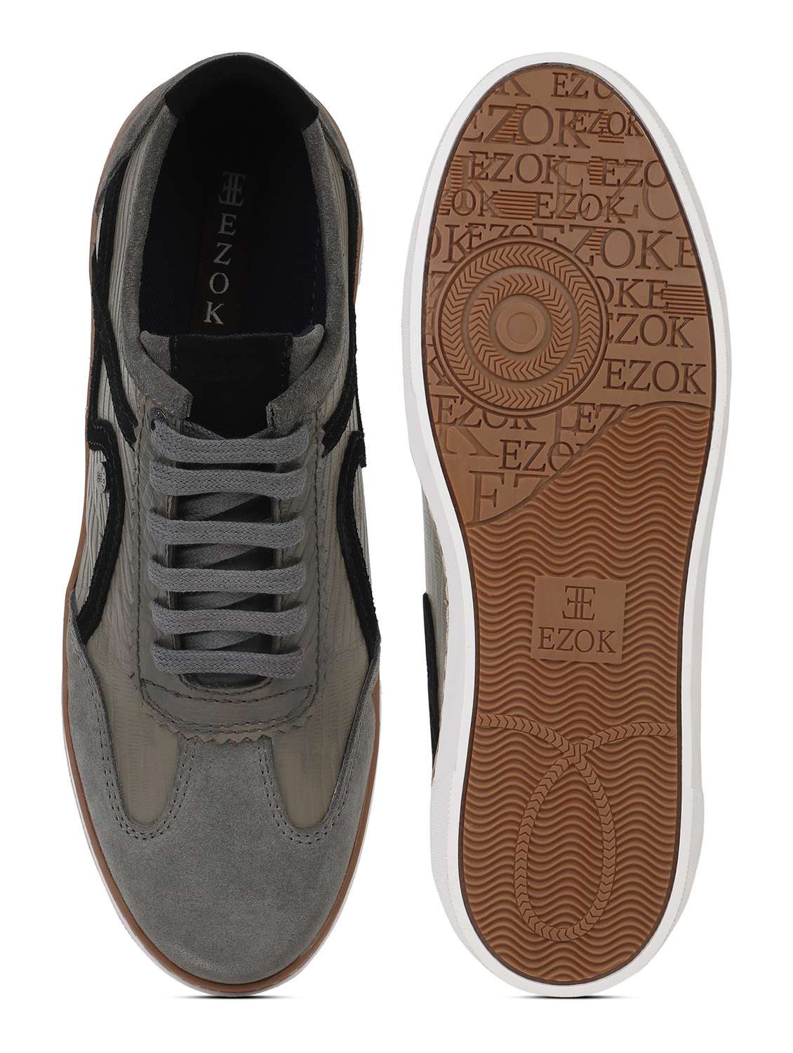 grey leather lace up sneakers - 19945695 -  Standard Image - 3