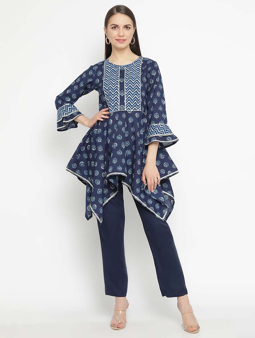 printed asymmetric ethnic top - 19945740 -  Zoom Image - 0