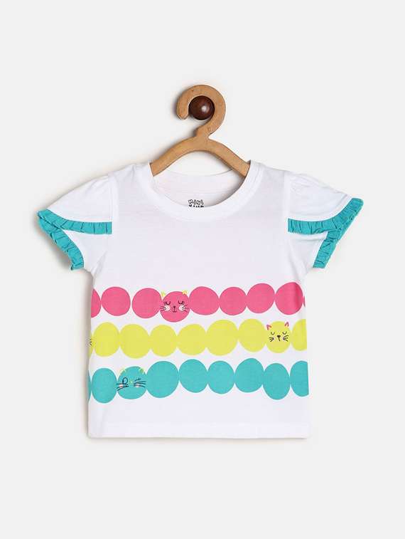 girls printed cotton top