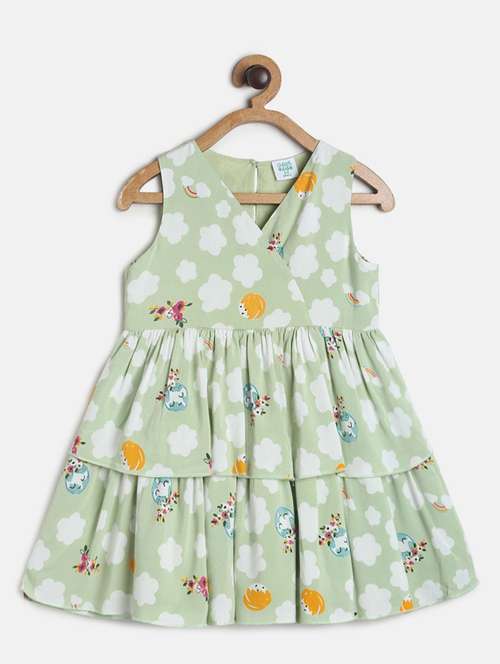 girls round neck sleeveless frock - 19946333 - Standard Image - 0