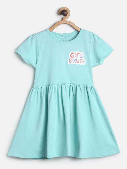 girls round neck short sleeves frock - 19946342 - Standard Image - 0