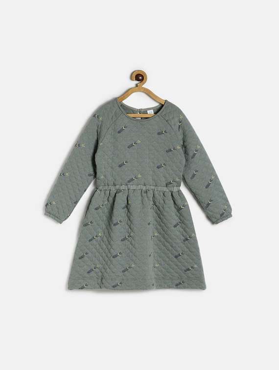girls green cotton frock - 19946375 -  Zoom Image - 0