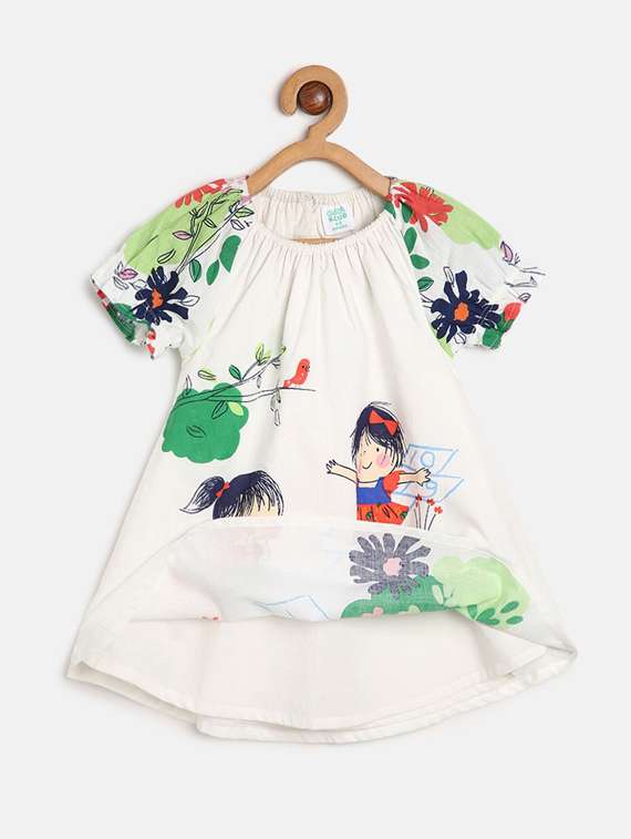 girls round neck short sleeves frock