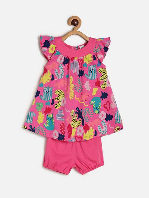 girls round neck cape sleeve frock - 19946411 - Standard Image - 0