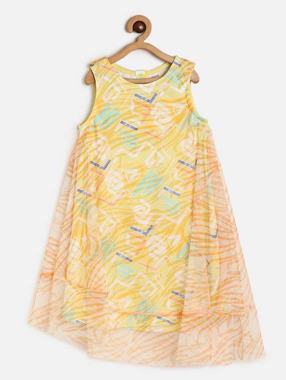 girls round neck sleeveless frock