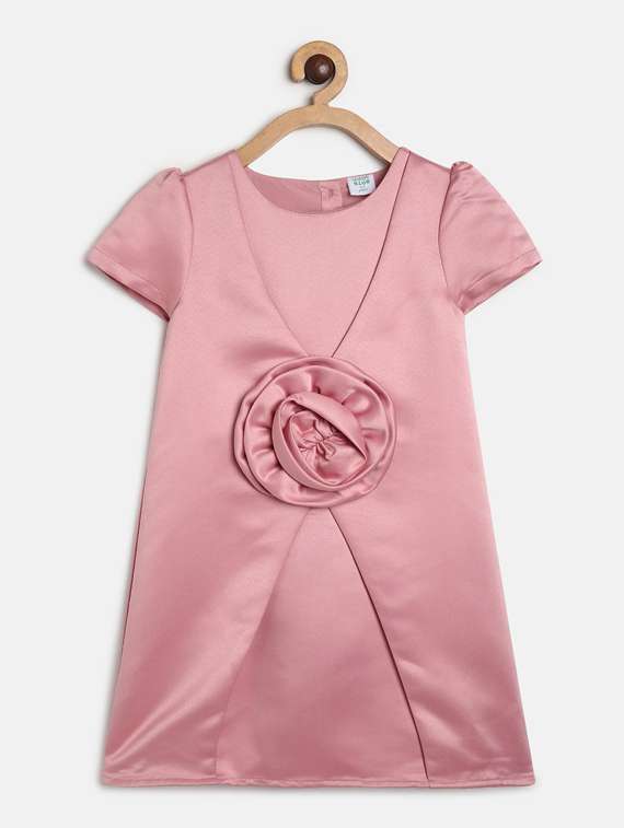 girls round neck short sleeves frock