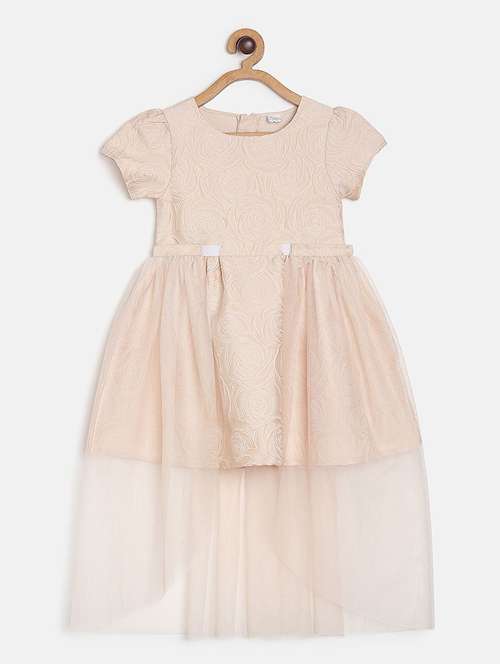 girls round neck cap sleeve frock - 19946642 - Standard Image - 0