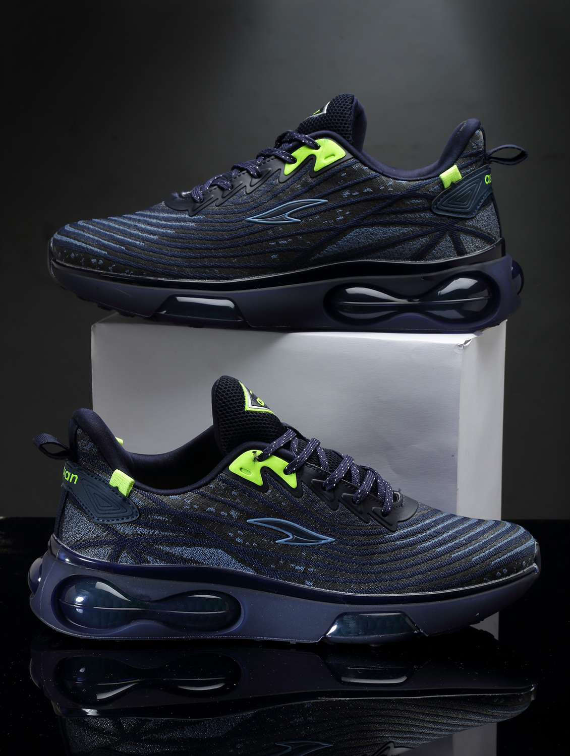 navy lace up sport shoe