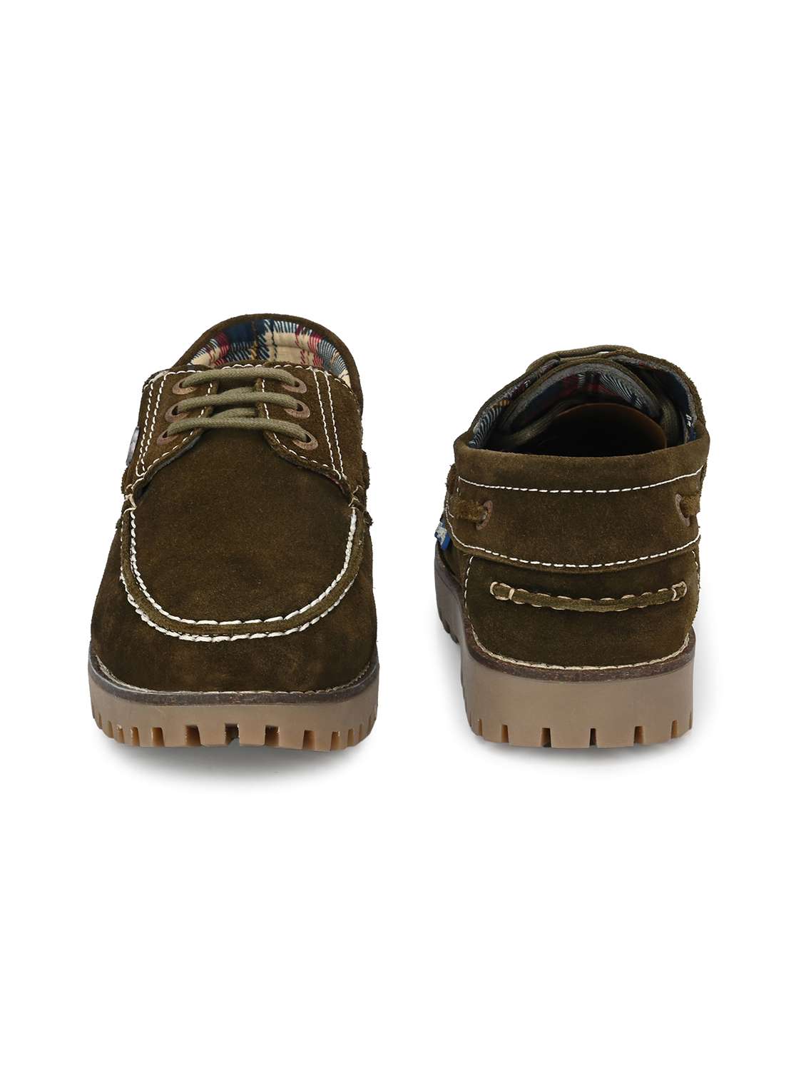 brown leather lace up boatshoes - 19946988 -  Standard Image - 3