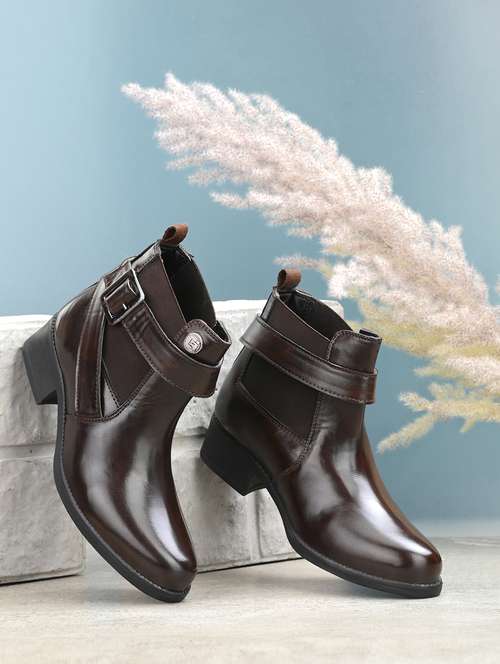 brown synthetic hightops boots - 19947019 -  Standard Image - 0